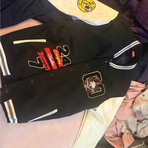 Black Varsity Jacket with White Sleeves